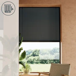 Store enrouleur tamisant sans perçage Akapa noir l.120 x H.180cm Goodhome