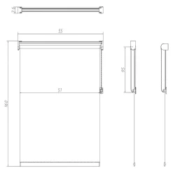 Store enrouleur tamisant sans perçage blanc l.55 x H.160cm