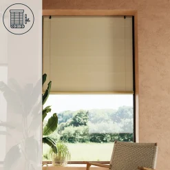 Store enrouleur tamisant sans perçage Akapa beige l.180 x H.180cm Goodhome