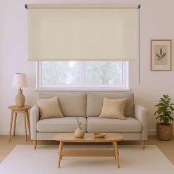 Store Enrouleur Tamisant Lisse pour Fenêtres et Portes Beige 100x180 cm