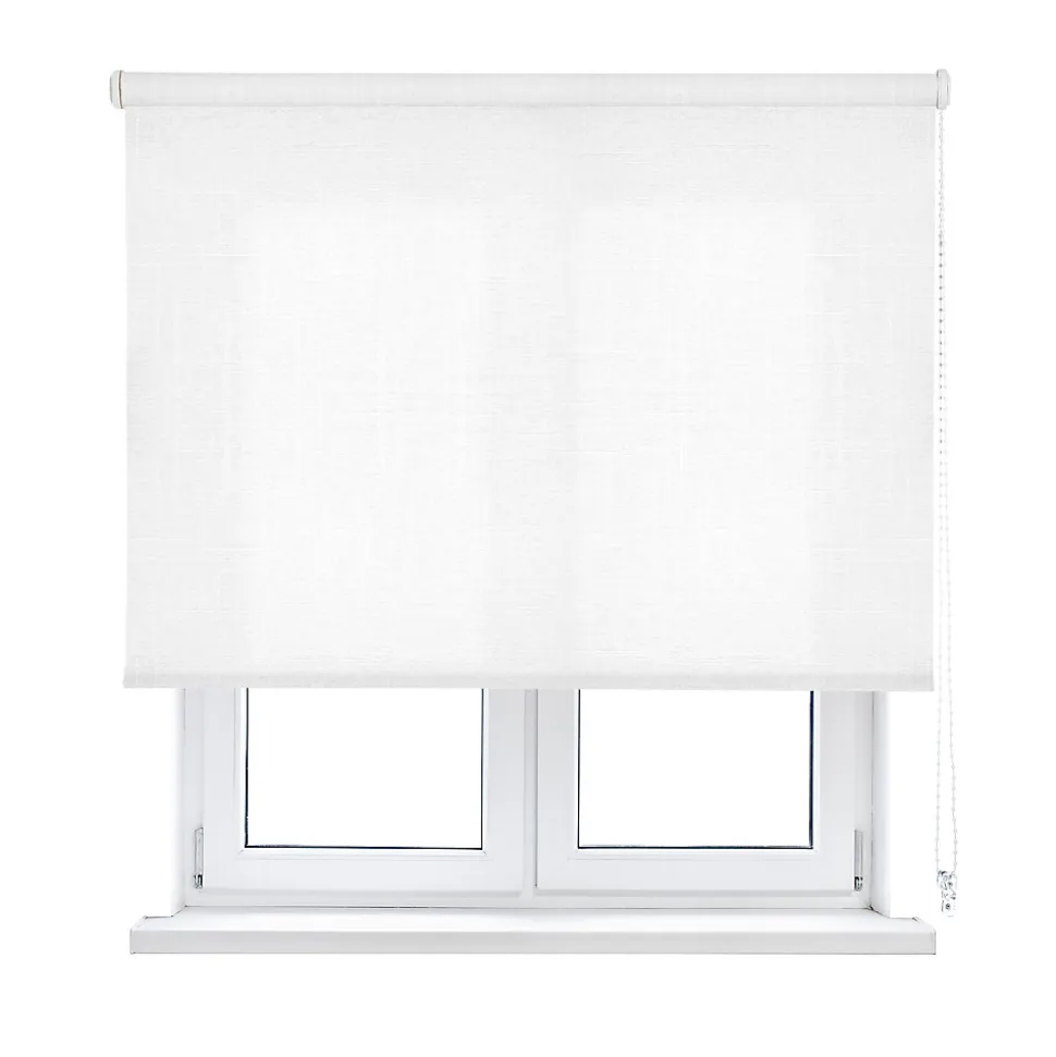 Store enrouleur tamisant Shape Blanc 180 X 190cm , Viewtex