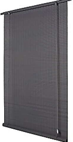 Store enrouleur tamisant bois tissé Ballauff gris l.120 x H.220cm