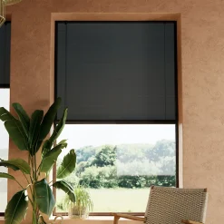 Store enrouleur tamisant sans perçage Akapa noir l.180 x H.180cm Goodhome