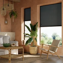 Store enrouleur tamisant sans perçage Akapa noir l.180 x H.180cm Goodhome