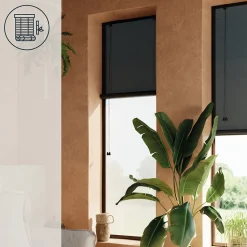Store enrouleur tamisant sans perçage Akapa noir l.90 x H.180cm Goodhome