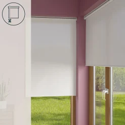 Store enrouleur tamisant sans perçage Halo 2 blanc cassé l.75 x H.240cm Goodhome