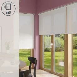 Store enrouleur tamisant sans perçage Halo 2 blanc cassé l.60 x H.240cm Goodhome