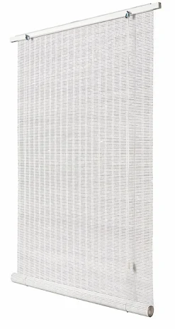 Store enrouleur tamisant bois tissé blanc H.200 x 100cm Ballauff