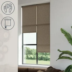 Store enrouleur tamisant sans perçage Eccles marron l.90 x H.180cm Goodhome