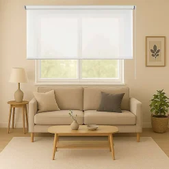 Store Enrouleur Tamisant Lisse pour Fenêtres et Portes Blanc 80x180 cm