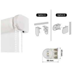 Store Enrouleur Tamisant Lisse pour Fenêtres et Portes Blanc 80x180 cm