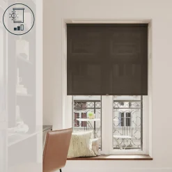 Store enrouleur tamisant sans perçage Eccles noir l.180 x H.240cm Goodhome