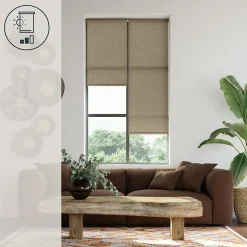 Store enrouleur tamisant sans perçage Eccles marron l.55 x H.180cm Goodhome