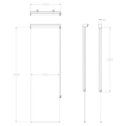Store enrouleur tamisant sans perçage Halo 2 blanc cassé l.45 x H.140cm Goodhome