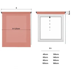 Store Enrouleur Tamisant Lisse pour Fenêtres et Portes Corail 160x250 cm