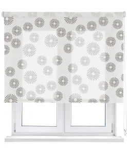 Store Enrouleur Tamisant Pasodoble Blanc et Marron 180 X 250cm , Viewtex
