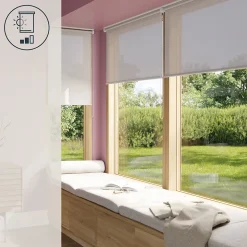 Store enrouleur tamisant sans perçage Halo 2 gris perle l.60 x H.180cm Goodhome