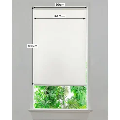 Store enrouleur tamisant sans perçage blanc l.90 x H.160cm
