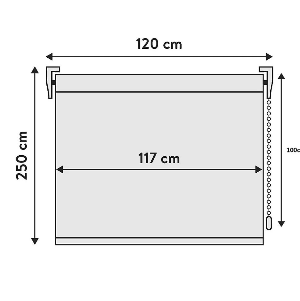Store Enrouleur Tamisant Cotton Beige 120 X 250cm , Viewtex