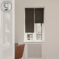 Store enrouleur tamisant sans perçage Eccles noir l.45 x H.140cm Goodhome