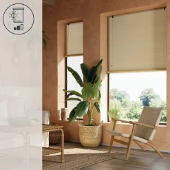 Store enrouleur tamisant sans perçage Akapa beige l.60 x H.180cm Goodhome