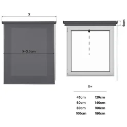 Store Enrouleur Tamisant Lisse pour Fenêtres et Portes Gris 140x180 cm