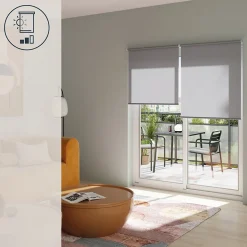 Store enrouleur tamisant sans perçage Halo 2 gris béton l.180 x H.240cm Goodhome