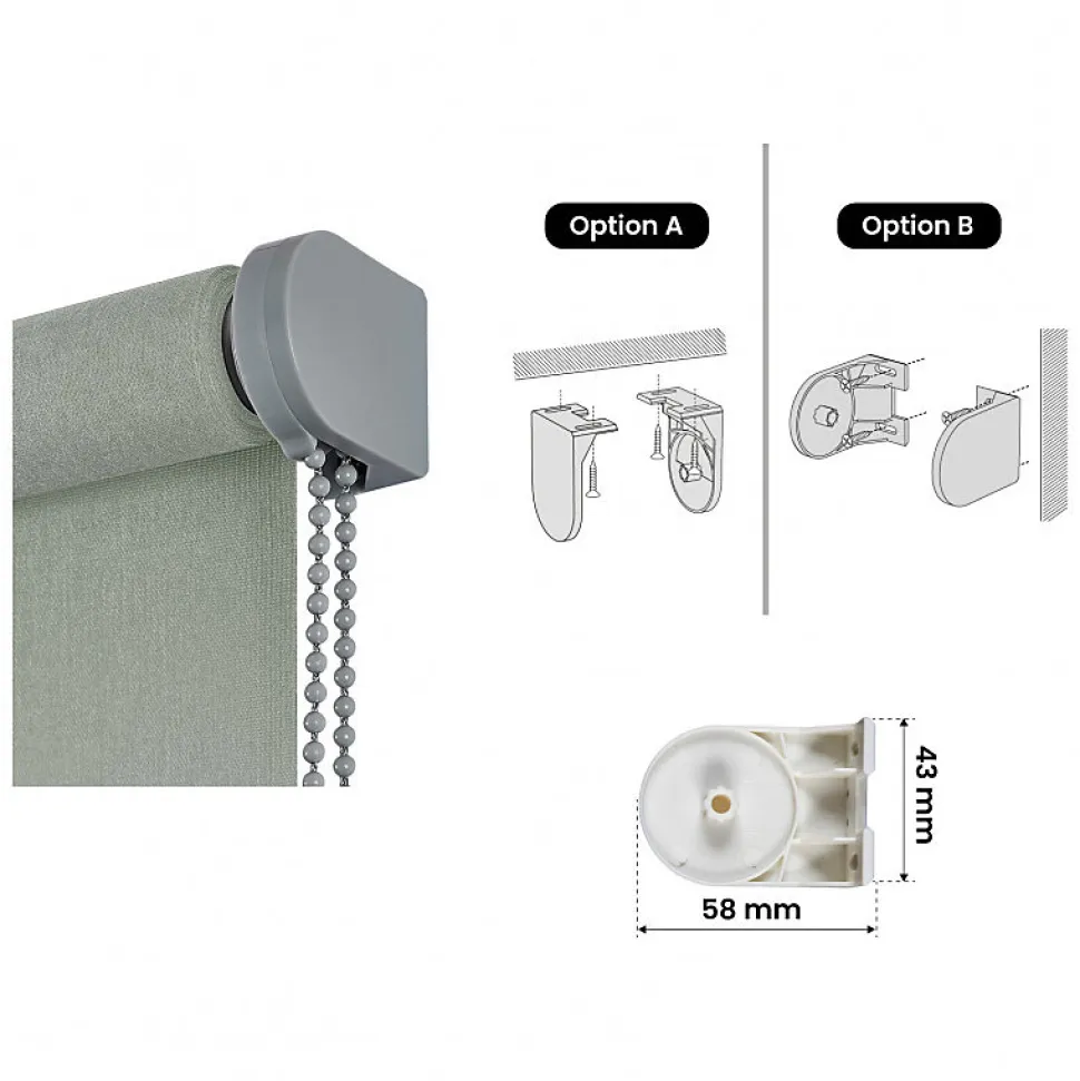 Store Enrouleur Tamisant Lisse pour Fenêtres et Portes Vert 60x180 cm