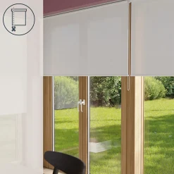 Store enrouleur tamisant sans perçage Halo 2 blanc cassé l.180 x H.240cm Goodhome