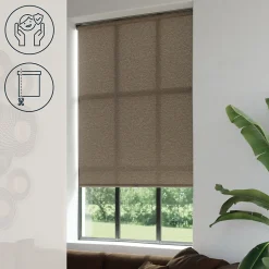 Store enrouleur tamisant sans perçage Eccles marron l.160 x H.180cm Goodhome