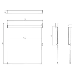 Store enrouleur thermique salle de bains Badallo blanc l.120 x H.180cm Goodhome