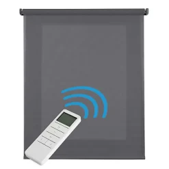 Store Enrouleur Translucide Stores Motorises avec batterie, moteur et télécommande Gris Argent 100 x 250 cm