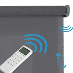 Store Enrouleur Translucide Stores Motorises avec batterie, moteur et télécommande Gris Argent 160 x 250 cm