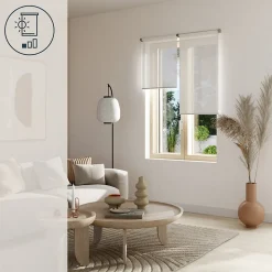 Store enrouleur voile sans perçage Annuri blanc l.60 x H.180cm Goodhome