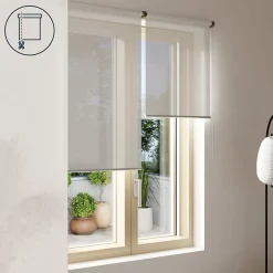 Store enrouleur voile sans perçage Annuri blanc l.60 x H.180cm Goodhome