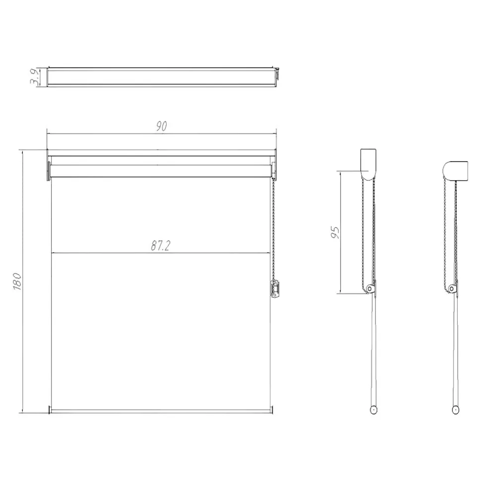 Store enrouleur voile sans perçage Annuri blanc l.90 x H.180cm Goodhome
