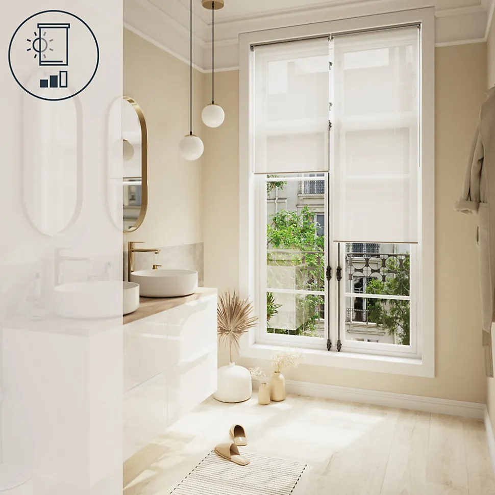 Store enrouleur voile sans perçage Annuri blanc l.90 x H.180cm Goodhome