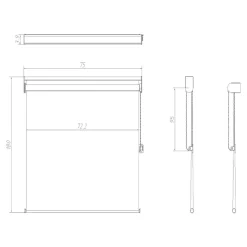Store enrouleur voile sans perçage Annuri blanc l.75 x H.180cm Goodhome