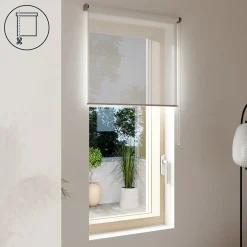 Store enrouleur voile sans perçage Annuri blanc l.75 x H.180cm Goodhome