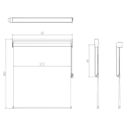 Store enrouleur voile sans perçage Asthall blanc l.60 x H.180cm Goodhome