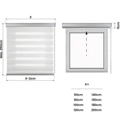Store Jour Nuit Stores Enrouleurs avec Finitions en Aluminium de Qualité Supérieure Blanc 80 x 250cm