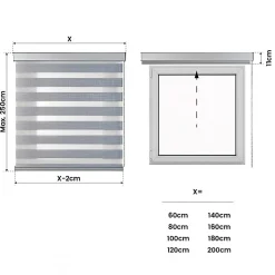 Store Jour Nuit Stores Enrouleurs avec Finitions en Aluminium de Qualité Supérieure Gris 80 x 250cm