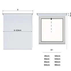 Store motorisé occultant Moon, enrouleur avec moteur, télécommande, batterie pour fenêtres/portesBlanc 140 x 250cm
