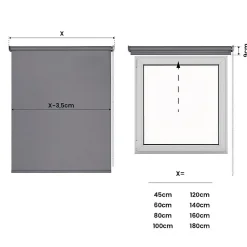 Store motorisé occultant Moon, enrouleur avec moteur, télécommande, batterie pour fenêtres/portesGris foncé 100 x 250cm