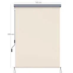 Store vertical pour balcon terrasse exterieur beige Helloshop26