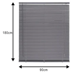 Store Vénitien lame PVC gris L.180 x l.90 cm