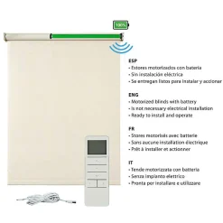 Stores enrouleurs motorisés screen premium, tissu technique, moteur, télécommande, Beige 160x180 cm