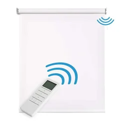 Stores enrouleurs motorisés screen premium, tissu technique, moteur, télécommande, Blanc 240x250 cm
