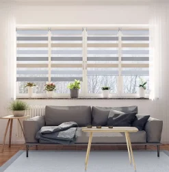 Stores enrouleurs motorisés screen premium, tissu technique, moteur, télécommande, Beige 140x250 cm
