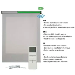 Stores enrouleurs motorisés screen premium, tissu technique, moteur, télécommande, Gris 220x250 cm